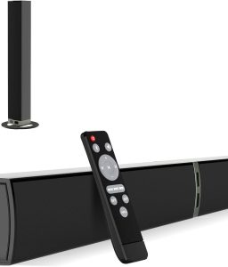 MZEIBO Sound Bar for Smart TV, 80W Bluetooth Soundbar 2 in 1 Detachable Design, Deep Bass, Home Theater Surround Sound, ARC/Optical/AUX Connections for TV/PC/Gaming/Projectors