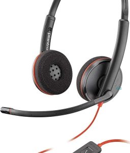 Plantronics - Blackwire 3220 - Wired Dual-Ear (Stereo) Headset with Boom Mic - USB-A to connect to your PC and/or Mac