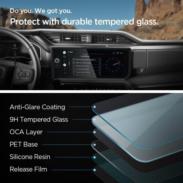 Spigen Tempered Glass Screen Protector [GlasTR Slim] designed for GMC Sierra (2025-2022), Chevrolet Silverado(2025-2022) 13.4 inch Dashboard Touchscreen - Matte/Anti Finger Print - Image 3