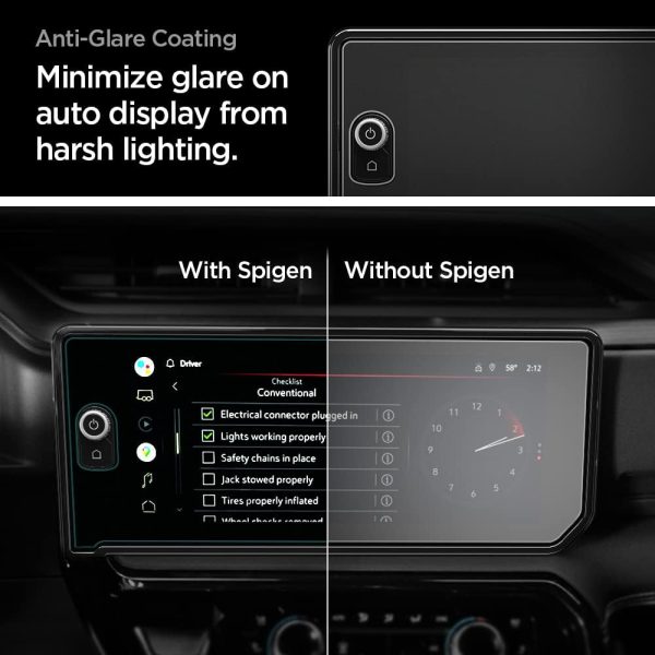 Spigen Tempered Glass Screen Protector [GlasTR Slim] designed for GMC Sierra (2025-2022), Chevrolet Silverado(2025-2022) 13.4 inch Dashboard Touchscreen - Matte/Anti Finger Print - Image 4